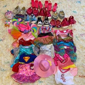 Build A Bear lot of clothes and shoes plus 2 BAB stuffed animals